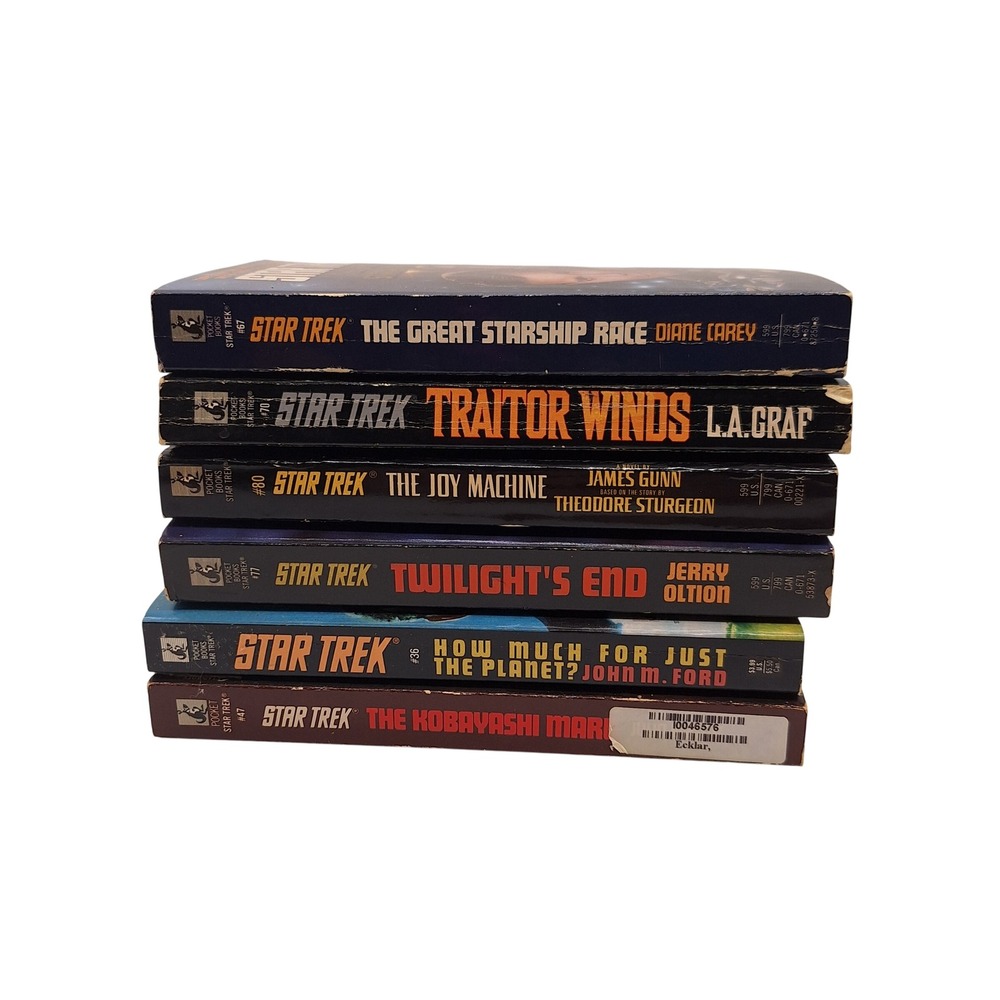 Star Trek Pocket Books Paperback Lot 6 Vintage Sci-Fi Novels 36 47 67 70 77 80